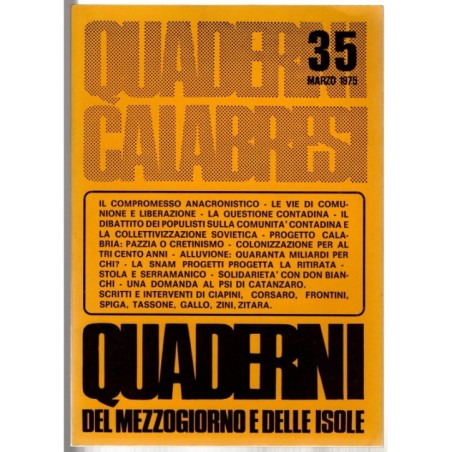 QUADERNI CALABRESI. MEZZOGIORNO E ISOLE-n 35, marzo-1975
