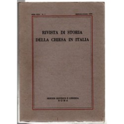 RIVISTA DI STORIA DELLA CHIESA IN ITALIA-n 1, gennaio/giugno-1995