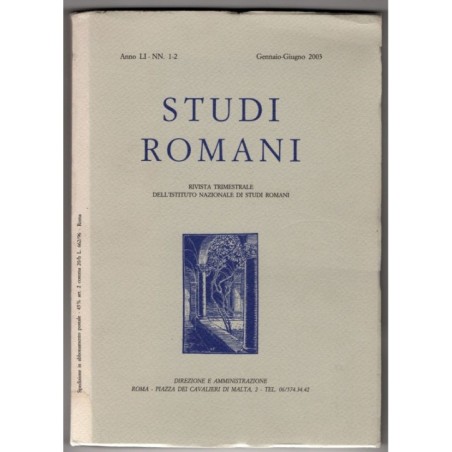 STUDI ROMANI-nn 1-2, gennaio/giugno-2003