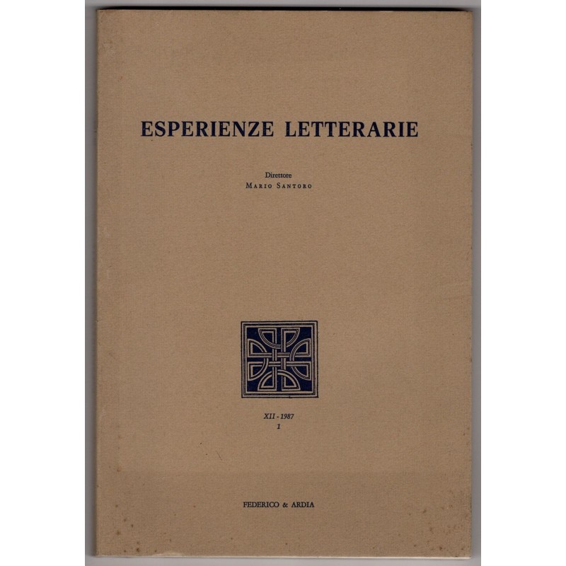 ESPERIENZE LETTERARIE-n 1-1987