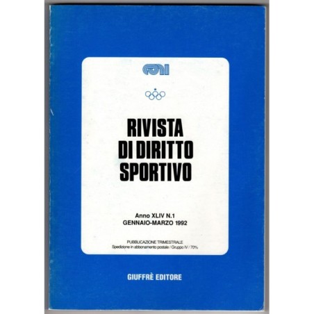 RIVISTA DI DIRITTO SPORTIVO-n 1, gennaio/marzo-1992