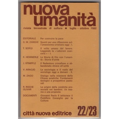 NUOVA UMANITÀ. RIVISTA BIMESTRALE DI CULTURA-n 22-23, luglio/ottobre-1982