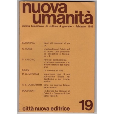 NUOVA UMANITÀ. RIVISTA BIMESTRALE DI CULTURA-n 19, gennaio/febbraio-1982
