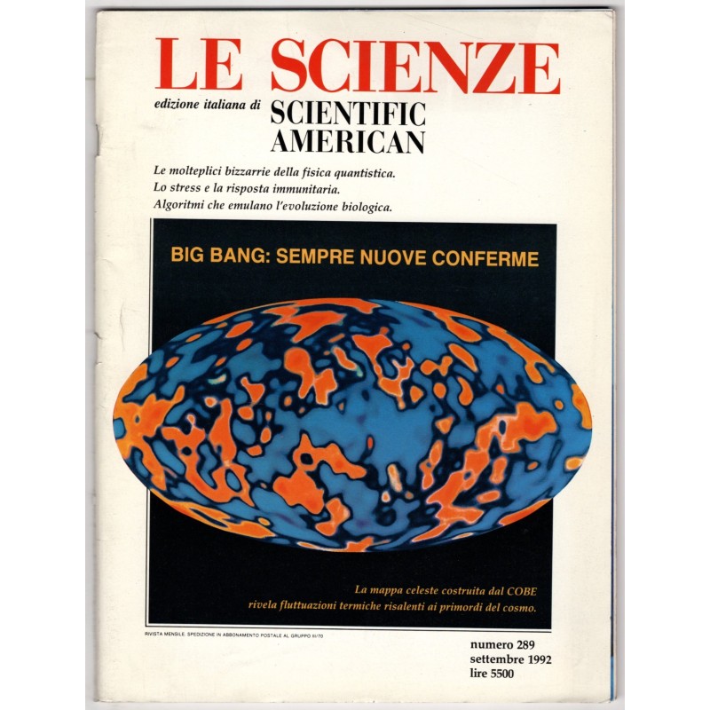 LE SCIENZE. EDIZIONE ITALIANA DI SCIENTIFIC AMERICAN-n 289, settembre-1992