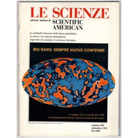 LE SCIENZE. EDIZIONE ITALIANA DI SCIENTIFIC AMERICAN-n 289, settembre-1992