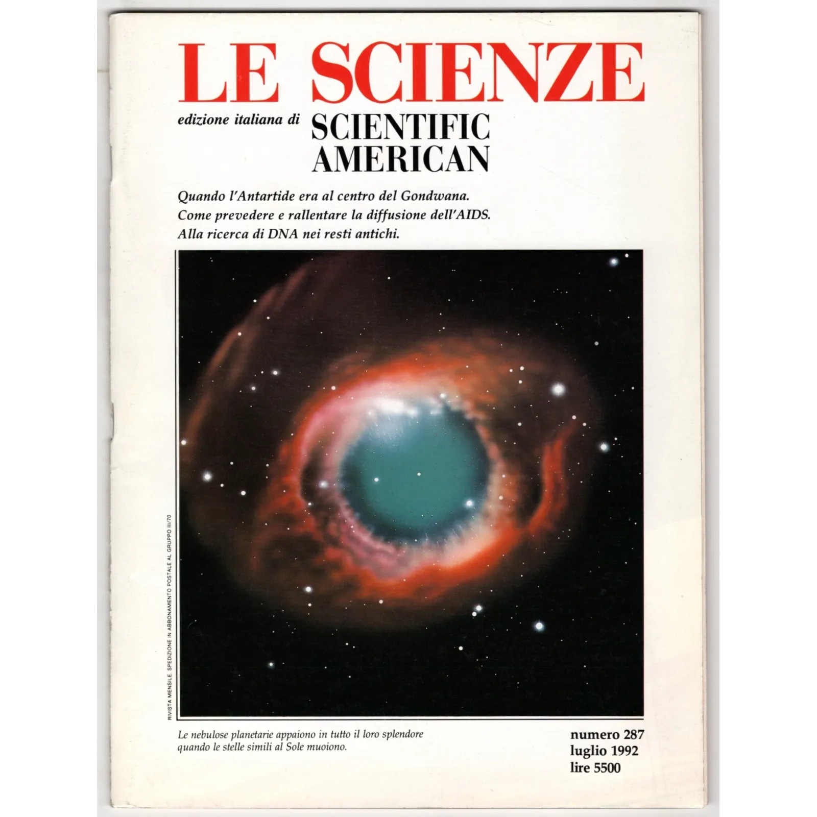 LE SCIENZE. EDIZIONE ITALIANA DI SCIENTIFIC AMERICAN-n 287, luglio-1992