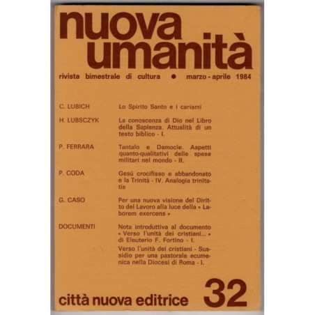 NUOVA UMANITÀ. RIVISTA BIMESTRALE DI CULTURA-n 32, marzo/aprile-1984