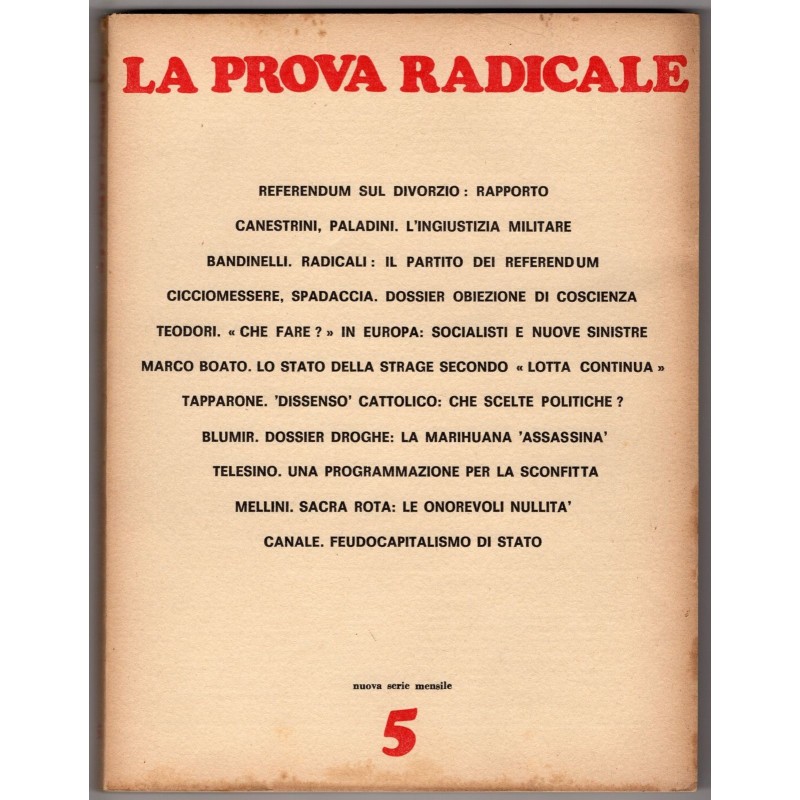 LA PROVA RADICALE-n 5, marzo-1973