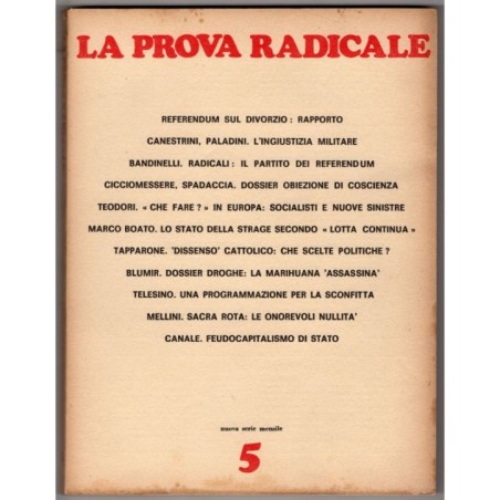LA PROVA RADICALE-n 5, marzo-1973