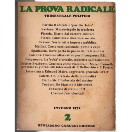 LA PROVA RADICALE-n 2, inverno-1972