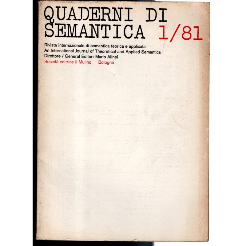 QUADERNI DI SEMANTICA-n 1, giugno-1981