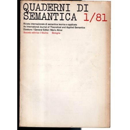 QUADERNI DI SEMANTICA-n 1, giugno-1981