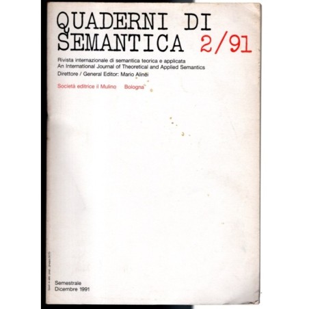 QUADERNI DI SEMANTICA-n 2, dicembre-1991