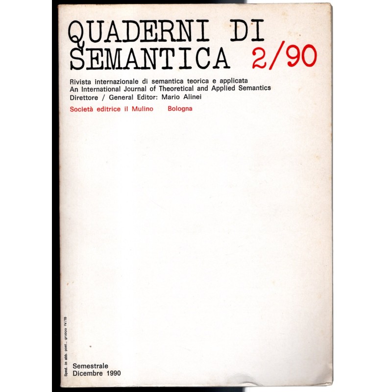 QUADERNI DI SEMANTICA-n 2, dicembre-1990