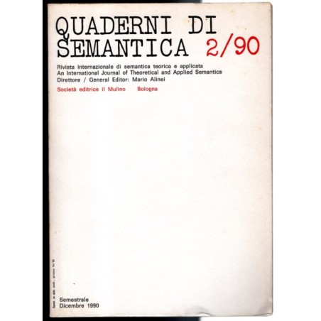 QUADERNI DI SEMANTICA-n 2, dicembre-1990