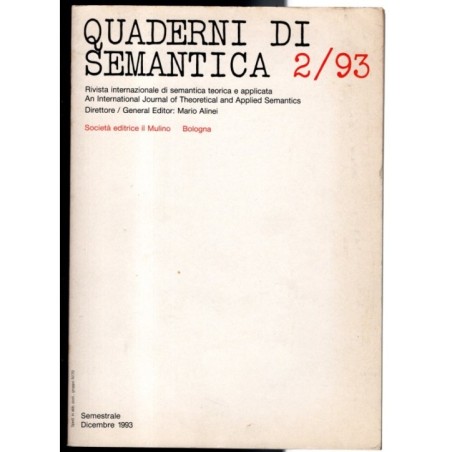 QUADERNI DI SEMANTICA-n 2, dicembre-1993