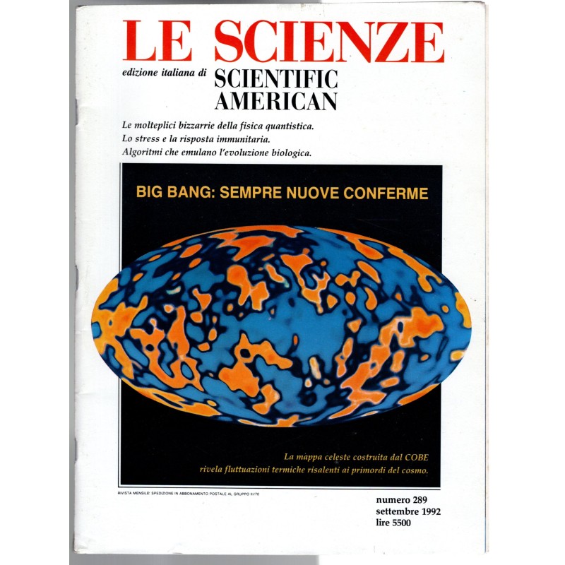 LE SCIENZE. EDIZIONE ITALIANA DI SCIENTIFIC AMERICAN-n 289, settembre-1992