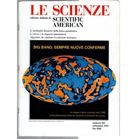 LE SCIENZE. EDIZIONE ITALIANA DI SCIENTIFIC AMERICAN-n 289, settembre-1992