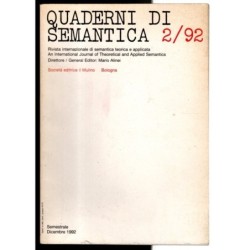 QUADERNI DI SEMANTICA-n 2, dicembre-1992