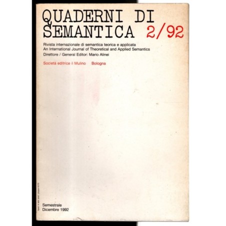 QUADERNI DI SEMANTICA-n 2, dicembre-1992
