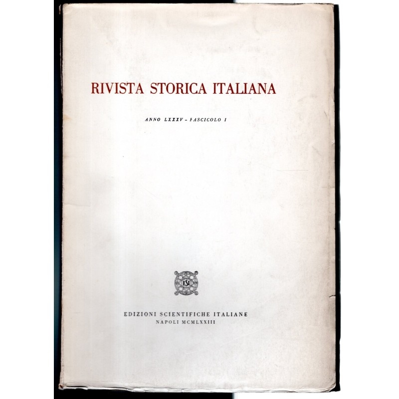 RIVISTA STORICA ITALIANA-fasc I-1973