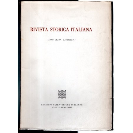 RIVISTA STORICA ITALIANA-fasc I-1973