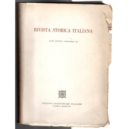 RIVISTA STORICA ITALIANA-fasc III-1966