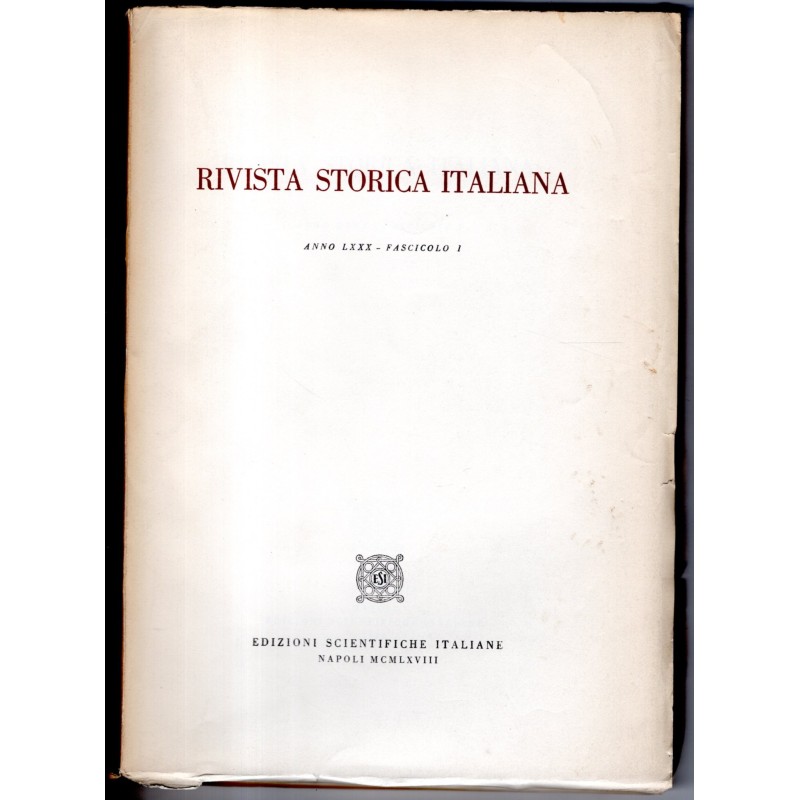 RIVISTA STORICA ITALIANA-fasc I-1968