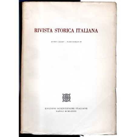 RIVISTA STORICA ITALIANA-fasc IV-1973
