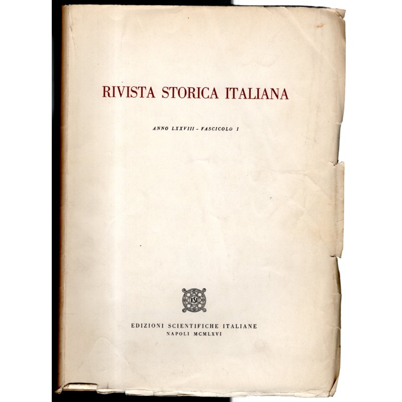 RIVISTA STORICA ITALIANA-fasc I-1966