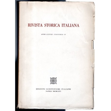 RIVISTA STORICA ITALIANA-fasc IV-1966