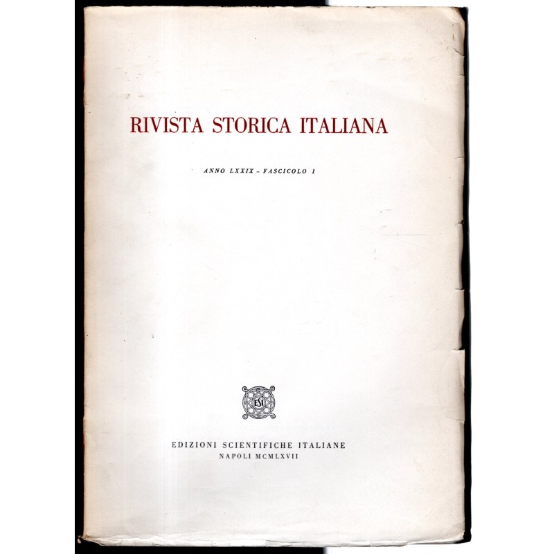 RIVISTA STORICA ITALIANA-fasc I-1967