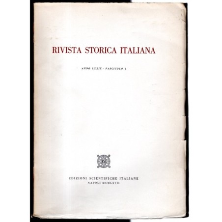 RIVISTA STORICA ITALIANA-fasc I-1967