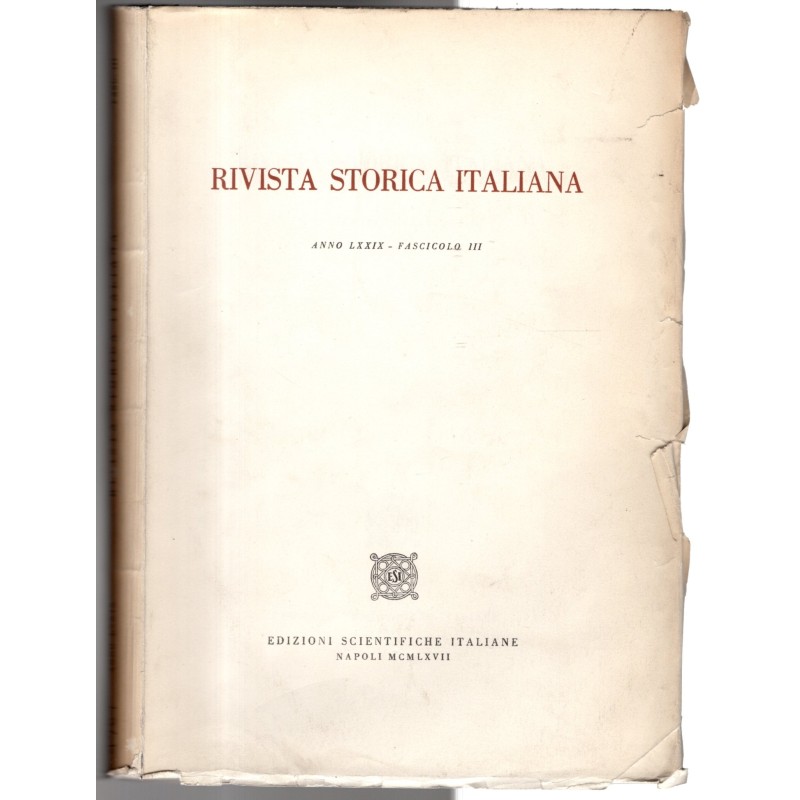 RIVISTA STORICA ITALIANA-fasc III-1967