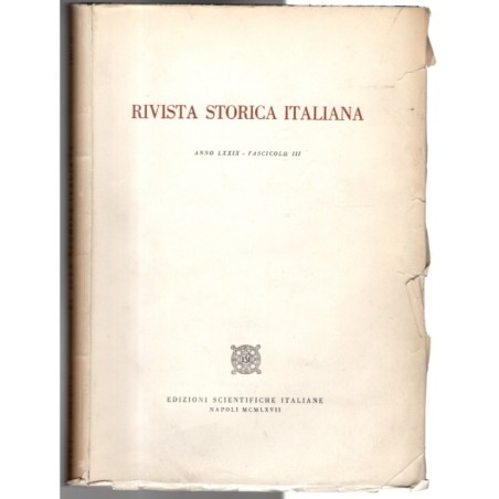 RIVISTA STORICA ITALIANA-fasc III-1967