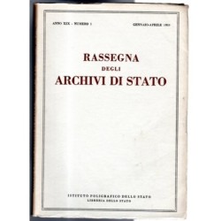 RASSEGNA DEGLI ARCHIVI DI STATO-n 1, gennaio/aprile-1959