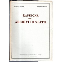 RASSEGNA DEGLI ARCHIVI DI STATO-n 2, maggio/agosto-1959