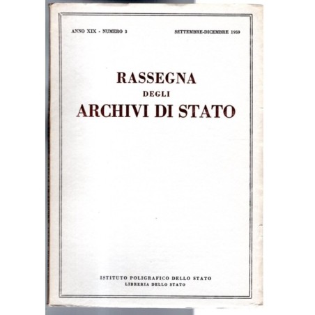 RASSEGNA DEGLI ARCHIVI DI STATO-n 3, settembre/dicembre-1959