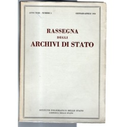 RASSEGNA DEGLI ARCHIVI DI STATO-n 1, gennaio/aprile-1958