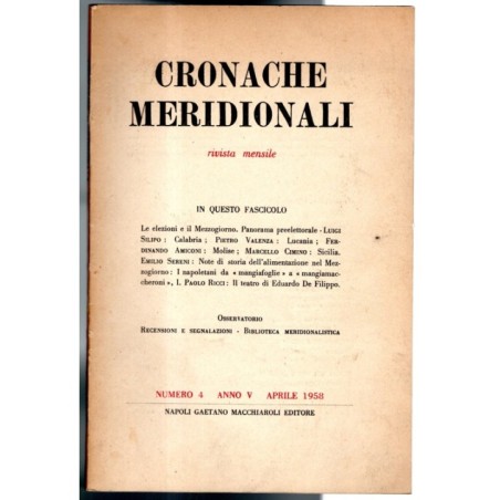 CRONACHE MERIDIONALI-n 4, aprile-1958