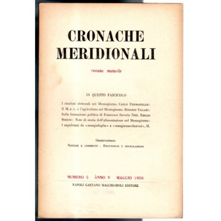 CRONACHE MERIDIONALI-n 5, maggio-1958