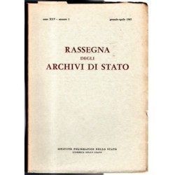 RASSEGNA DEGLI ARCHIVI DI STATO-n 1, gennaio/aprile-1965