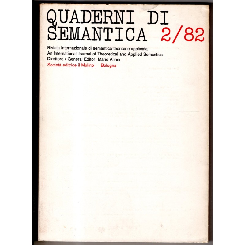 QUADERNI DI SEMANTICA-n 2, dicembre-1982
