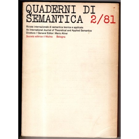 QUADERNI DI SEMANTICA-n 2, dicembre-1981