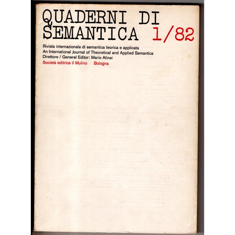 QUADERNI DI SEMANTICA-n 1, giugno-1982