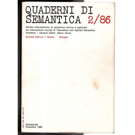 QUADERNI DI SEMANTICA-n 2, dicembre-1986
