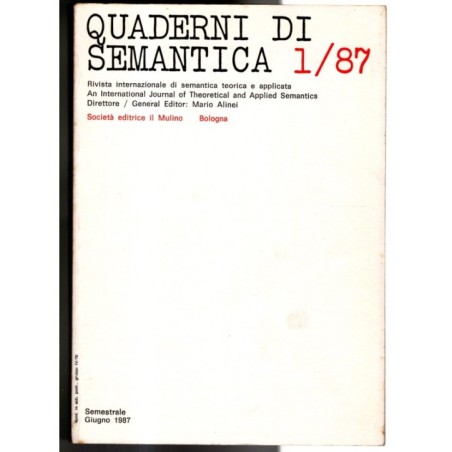 QUADERNI DI SEMANTICA-n 1, giugno-1987