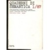 QUADERNI DI SEMANTICA-n 1, giugno-1987