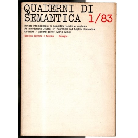 QUADERNI DI SEMANTICA-n 1, giugno-1983