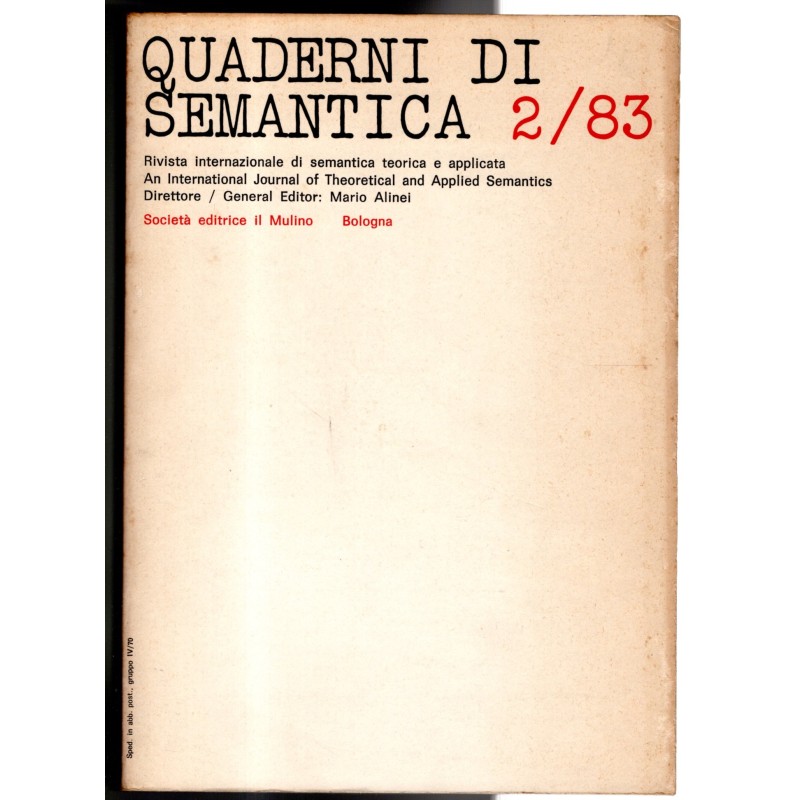 QUADERNI DI SEMANTICA-n 2, dicembre-1983